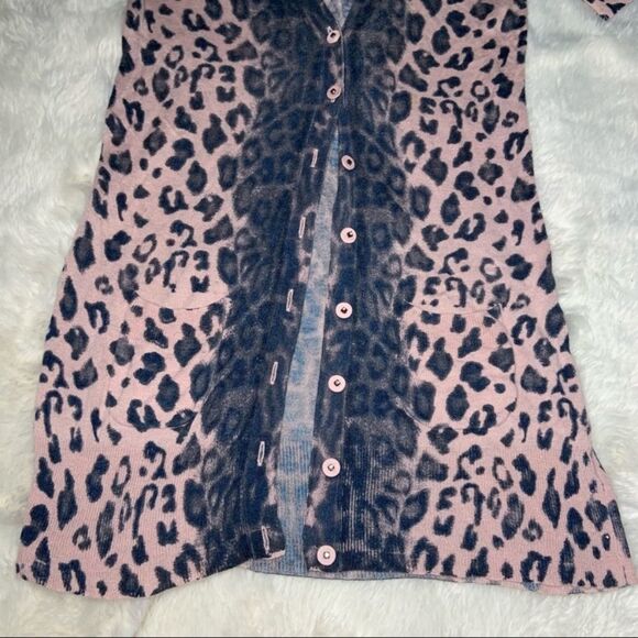 Sz Large Rebecca a Taylor Cheetah pink cardigan - Picture 3 of 13